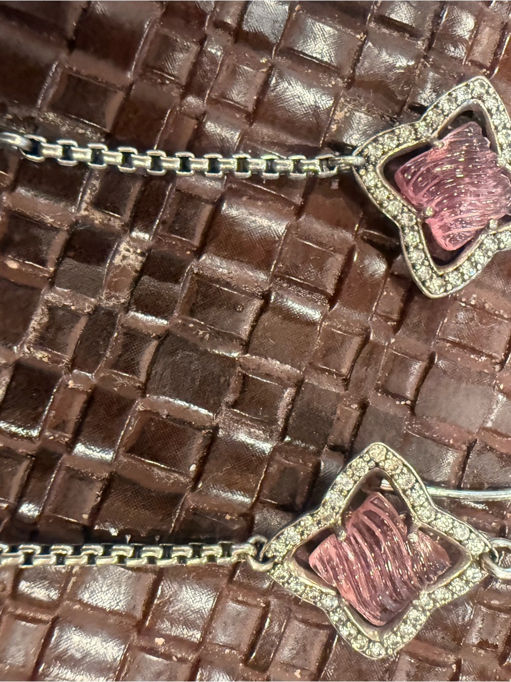David Yurman Pink Crystal Station Necklace